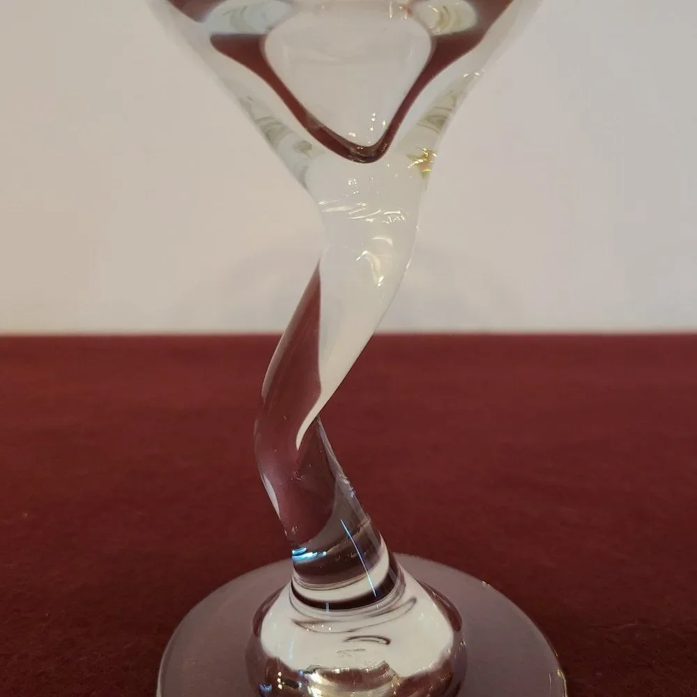 Libbey #37799 Vintage Clear Martini Glass With Zig Zag Z-Stem Mixed Drinks Glass